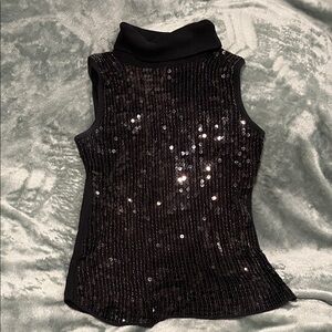 Body Central Sparkly Mock Neck Tank Top